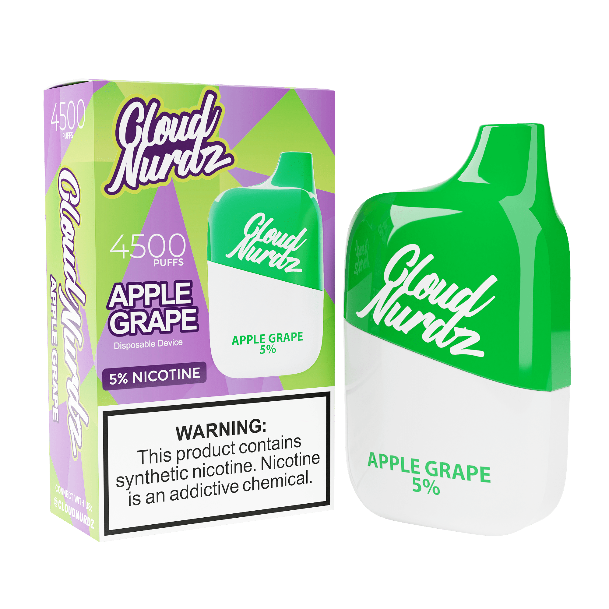 Cloud Nurdz Disposable Vape Apple Grape Cloud Nurdz 4500 Disposable Vape (5%, 4500 Puffs)