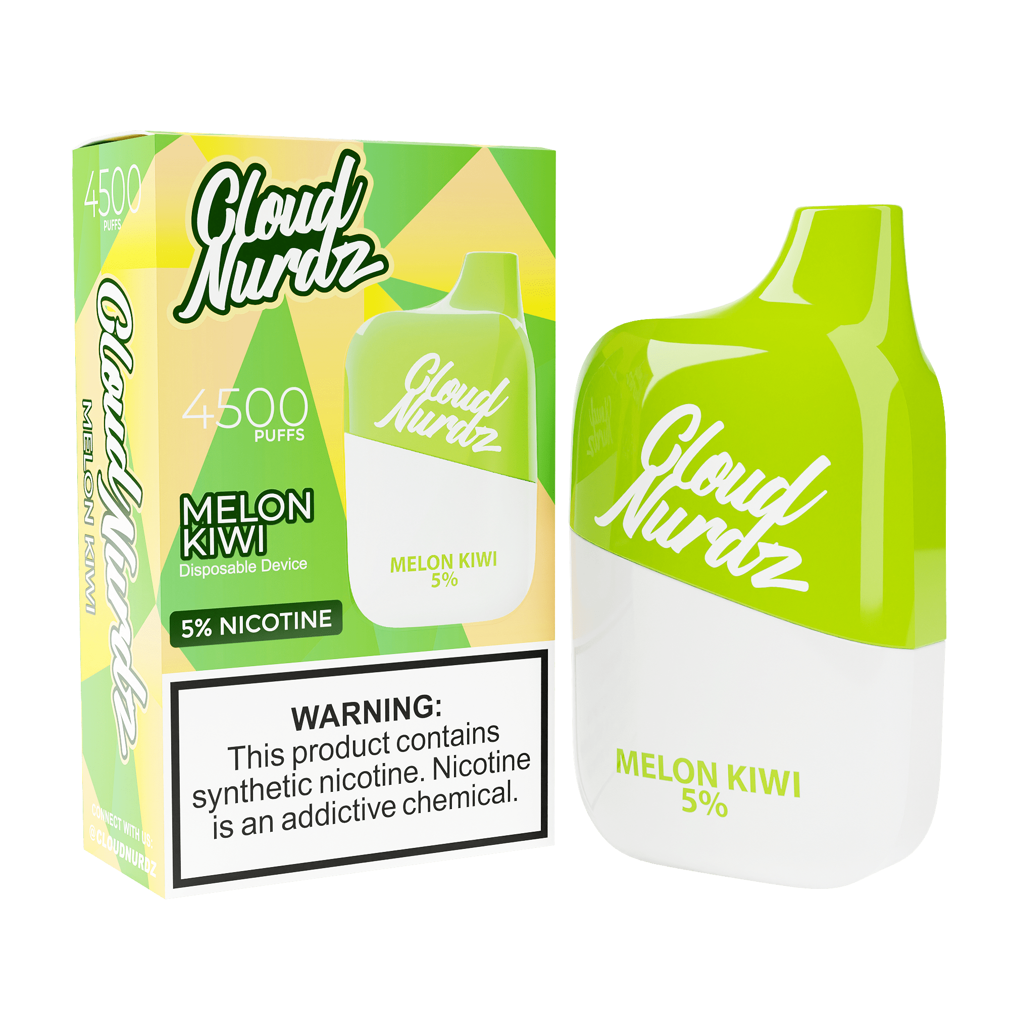 Cloud Nurdz Disposable Vape Melon Kiwi Cloud Nurdz 4500 Disposable Vape (5%, 4500 Puffs)