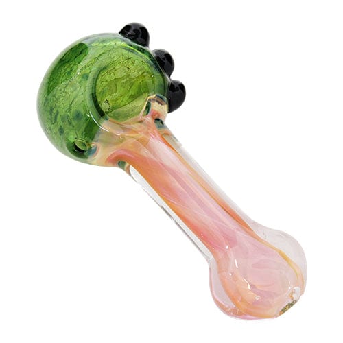 Eightvape Alternatives Pink & Green Fumed Glass Hand Pipe w/ Marble Accents