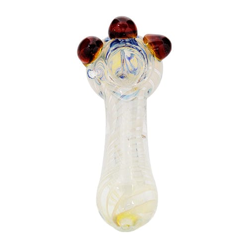 Eightvape Alternatives Silver Fumed Glass Hand Pipe w/ Marble Accents