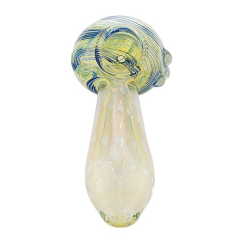 Eightvape Alternatives Silver Fumed Glass Spoon Pipe w/ Accents Swirls