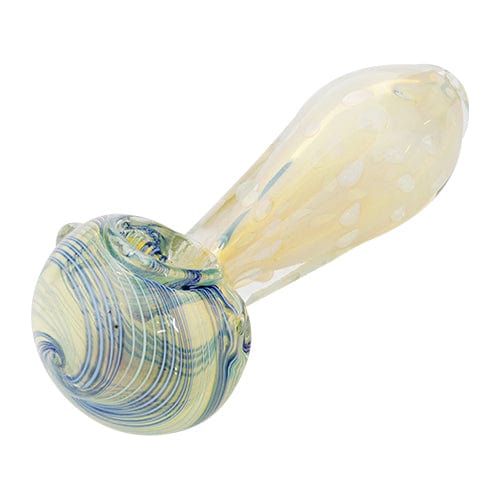 Eightvape Alternatives Silver Fumed Glass Spoon Pipe w/ Accents Swirls