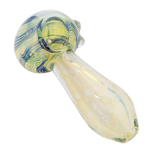 Eightvape Alternatives Silver Fumed Glass Spoon Pipe w/ Accents Swirls