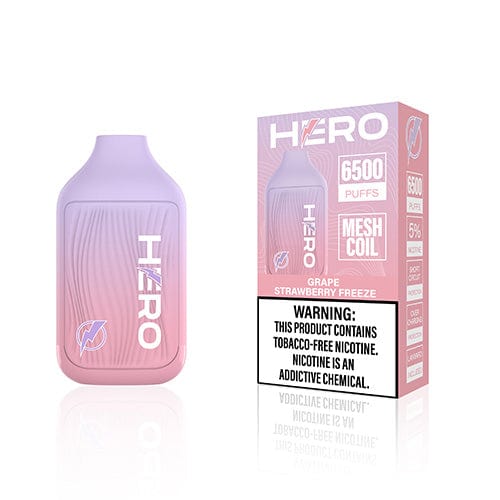 HERO Disposable Vape Grape Strawberry Freeze Hero 6500 Disposable Vape (5%, 6500 Puffs)