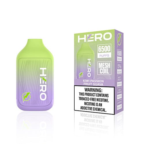 HERO Disposable Vape Kiwi Passionfruit Guava Hero 6500 Disposable Vape (5%, 6500 Puffs)