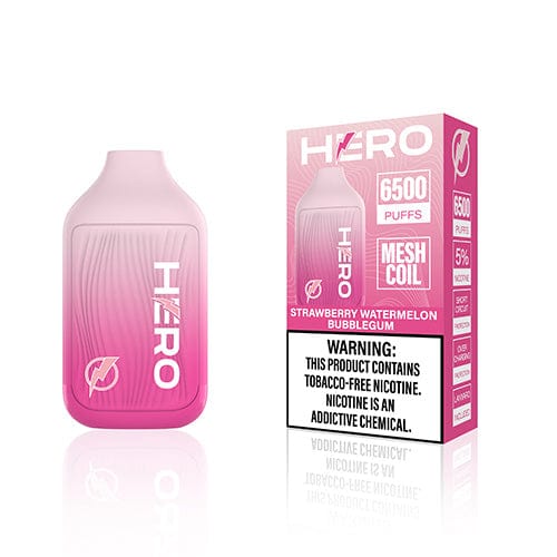 HERO Disposable Vape Strawberry Watermelon Bubblegum Hero 6500 Disposable Vape (5%, 6500 Puffs)