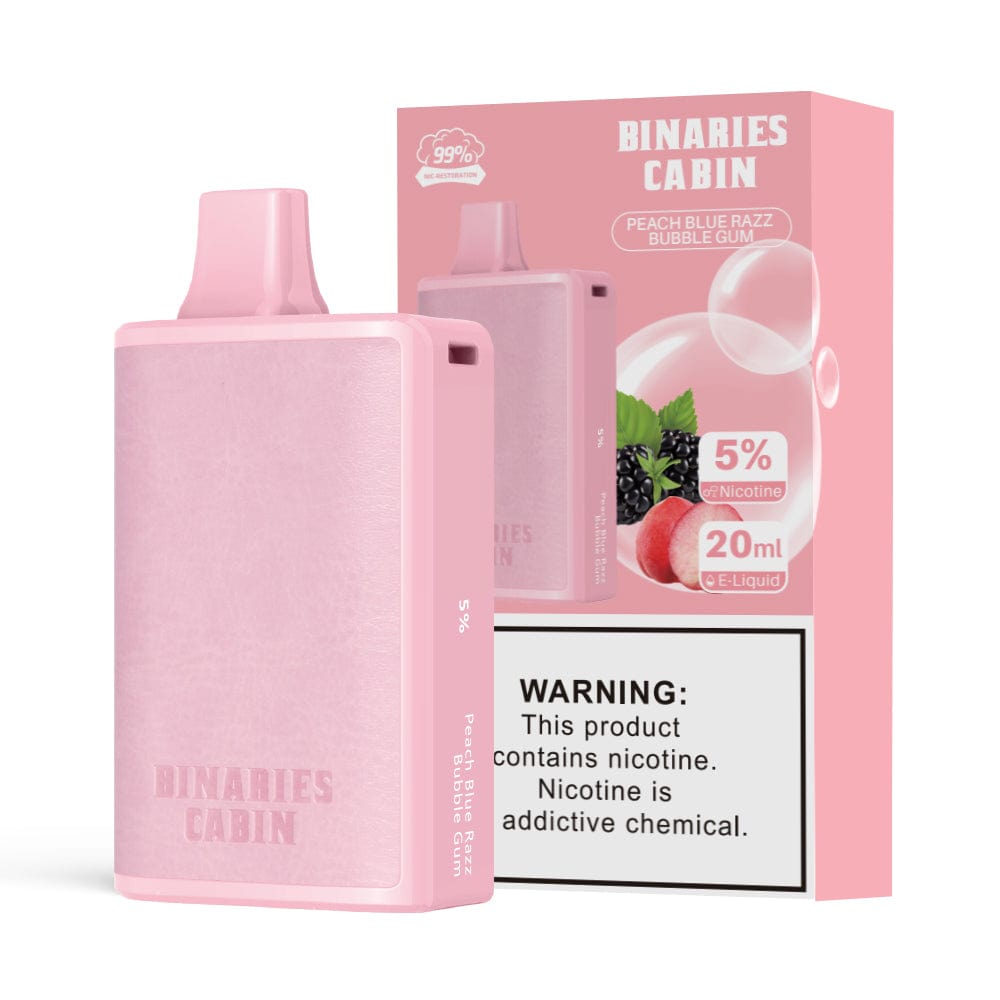 HorizonTech Binaries Cabin Disposable Vape Peach Raspberry Bubble Gum Flavor