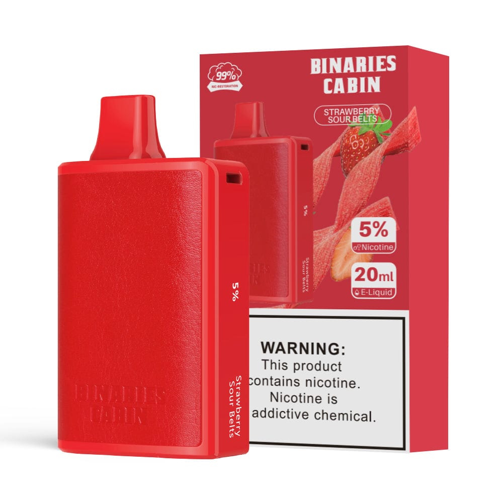 HorizonTech Binaries Cabin Disposable Vape Strawberry Sour Belts Flavor