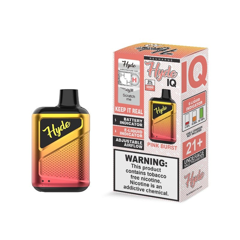 Hyde Disposable Vape Pink Burst Hyde IQ Recharge Disposable Vape (5%, 5000 Puffs)