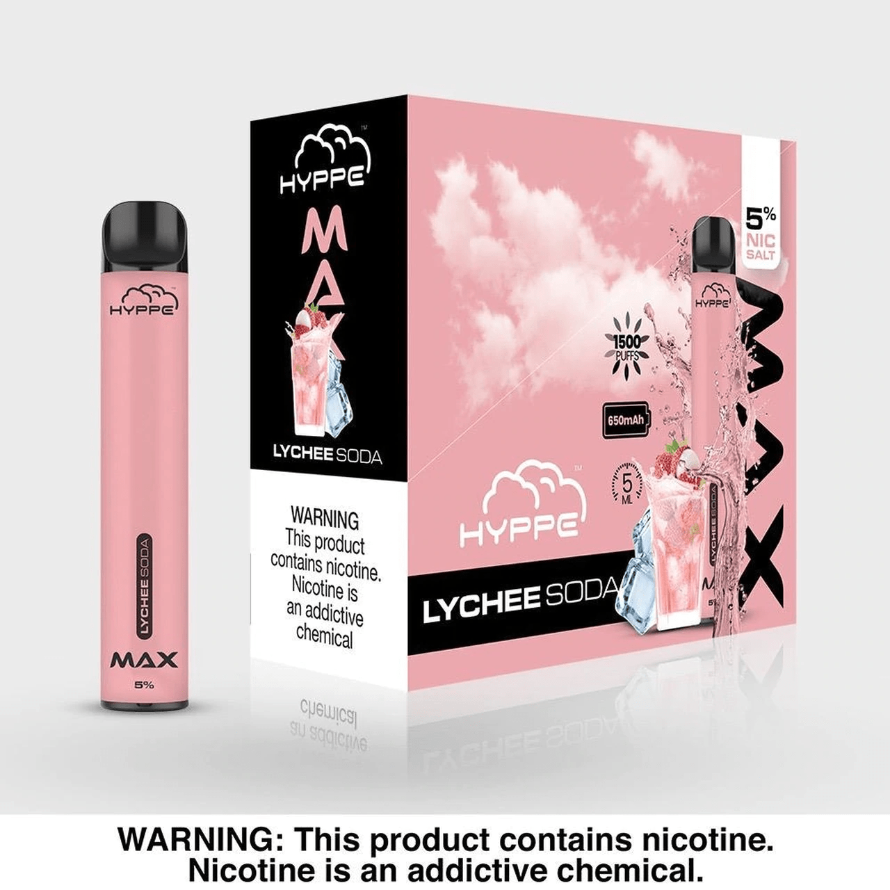 Hype Bar Disposable Vape Lychee Soda Hyppe Max Disposable Vape (5%, 1500 Puffs)