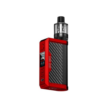 Lost Vape Kits Matte Red Carbon Fiber Lost Vape Centaurus Q200 Kit w/ UB Max Tank