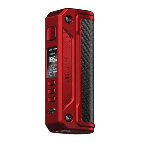 Lost Vape Mods Matte Red/Carbon Fiber Lost Vape Thelema Solo 100W Mod