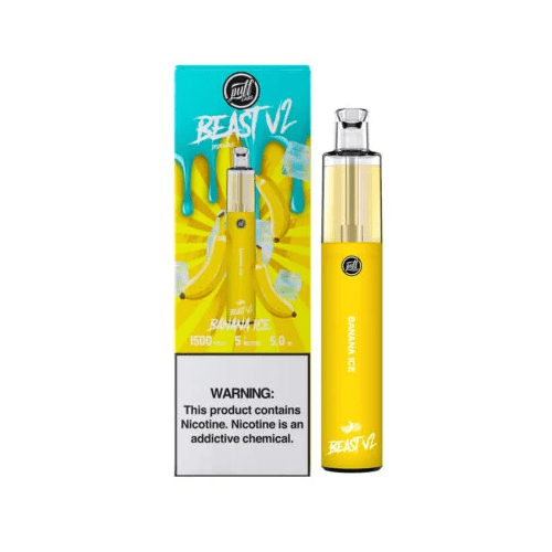 Puff Labs Disposable Vape Banana Ice Puff Beast Bar V2 Disposable Vape