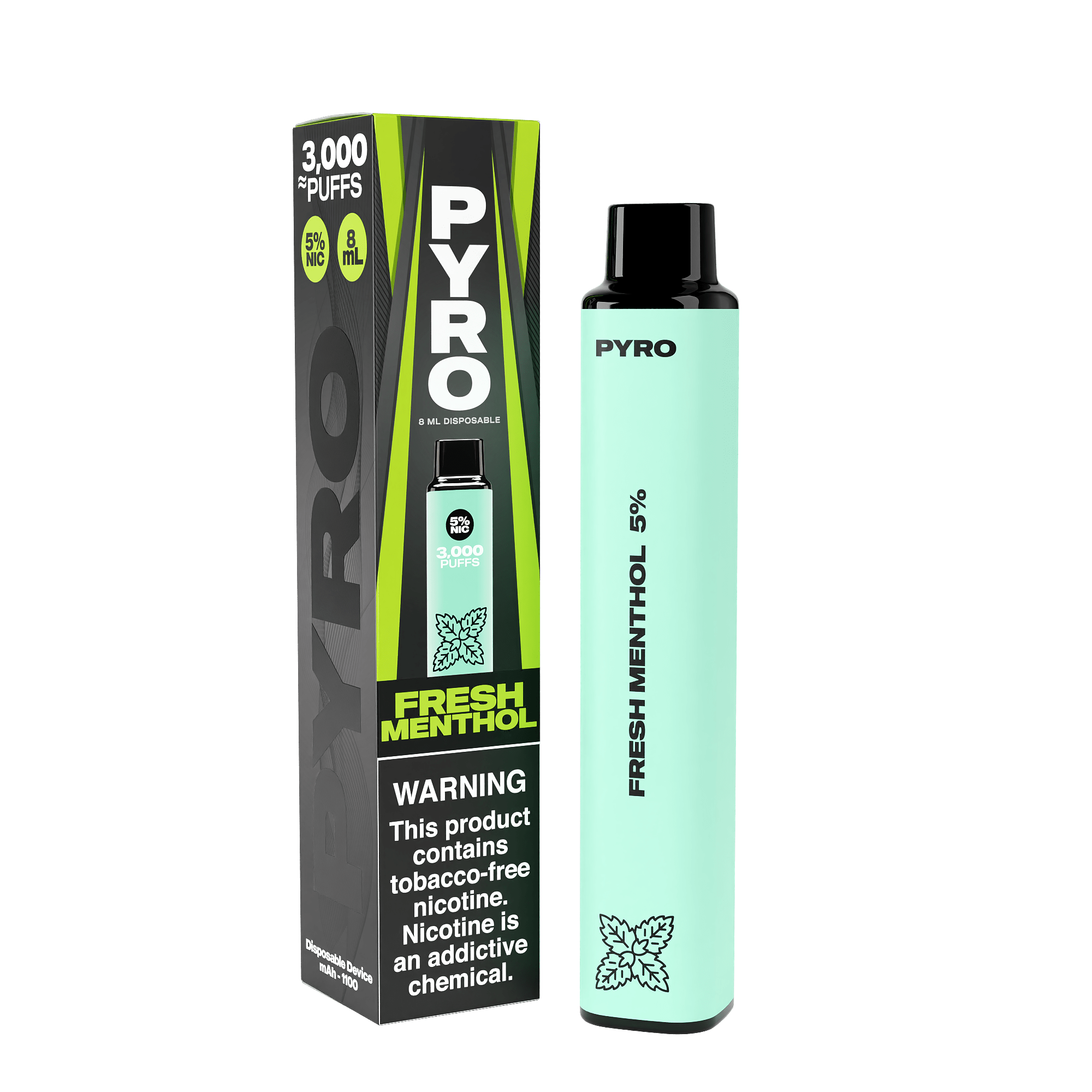 PYRO Disposable Vape Fresh Menthol PYRO 3000 Disposable Vape (5%, 3000 Puffs)