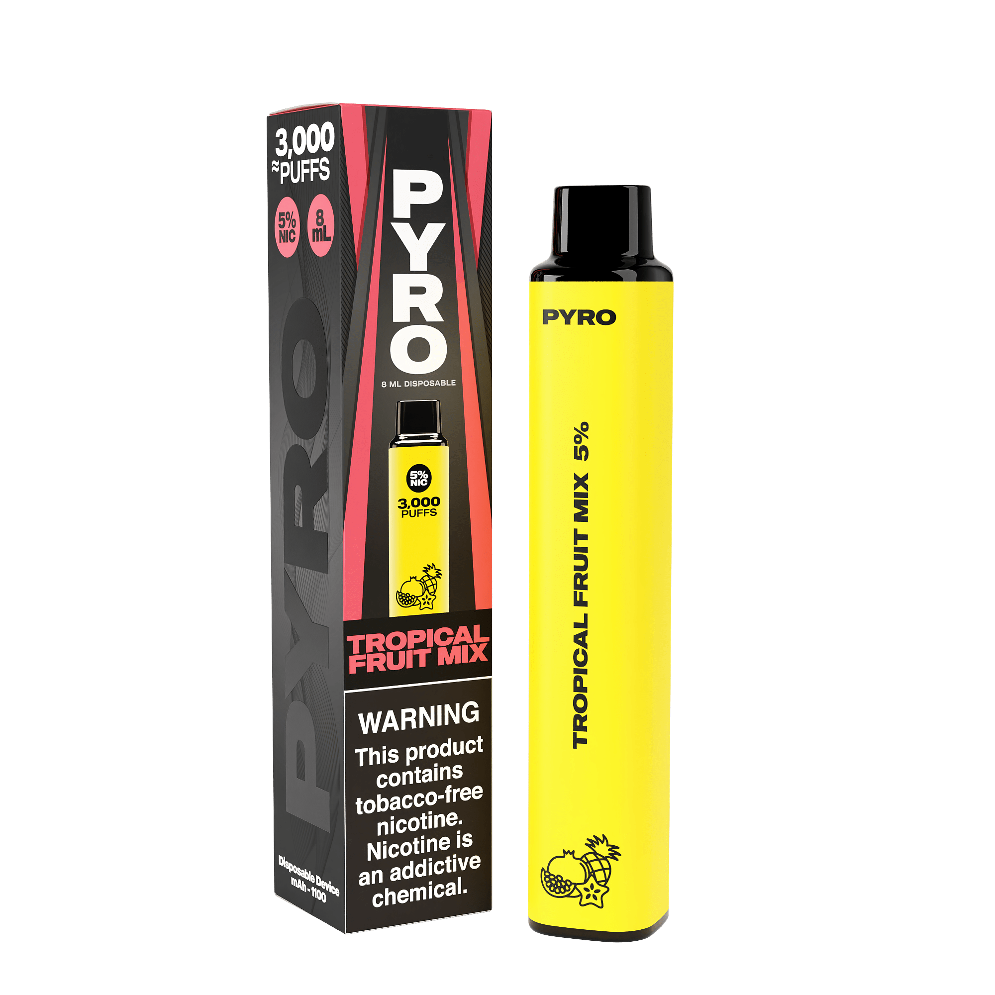 PYRO Disposable Vape Tropical Fruit Mix PYRO 3000 Disposable Vape (5%, 3000 Puffs)