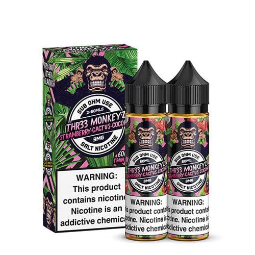 Thr33 Monkeyz Twin Pack Strawberry Cactus Coconut 2x60ml Vape Juice