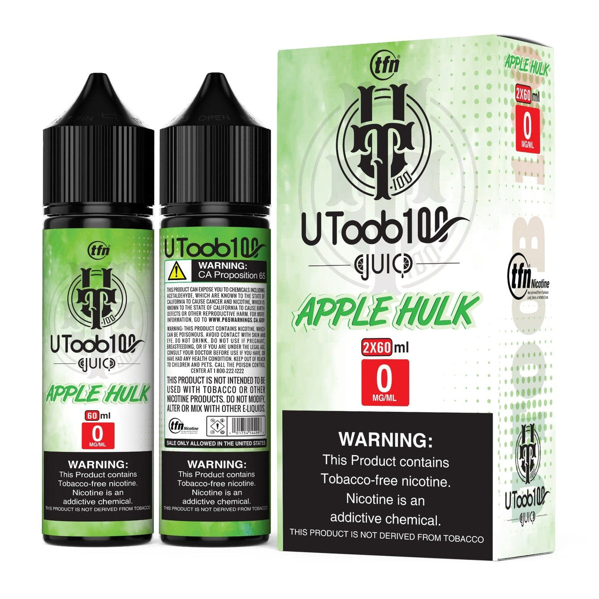 U TooB 100 Juice U TooB 100 Apple Hulk 2x 60ml (120ml) Vape Juice