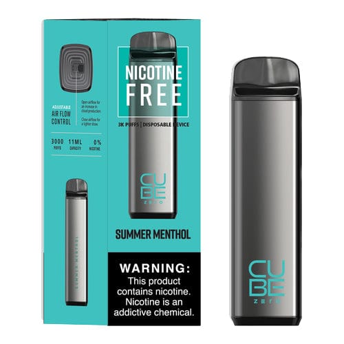 Vaportech Disposable Vape Summer Menthol Vaportech Cube Zero 0mg Disposable Vape (0%, 3000 Puffs)